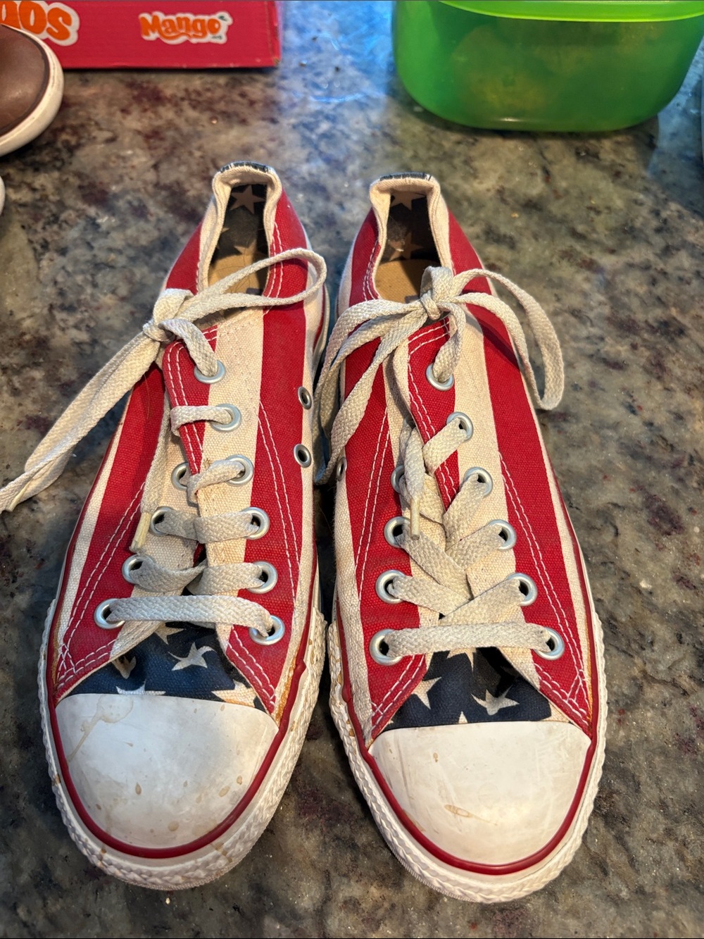 Converse Kids Red Canvas Sneakers with Star-Print Toe